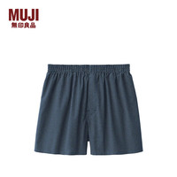 無印良品 MUJI 男式 莱赛尔 前开口平角裤 男士内裤男生四角 25年春季 藏青色图案4A 1条 L (175/88A)