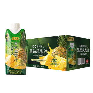 佳农 佳果源 100%NFC黑钻凤梨汁330mL*10（山姆同款）