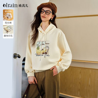 OLRAIN/欧芮儿 休闲趣味印花 女士连帽卫衣 M