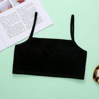 新款少女纯色棉女童背心裹胸女孩发育期韩版内