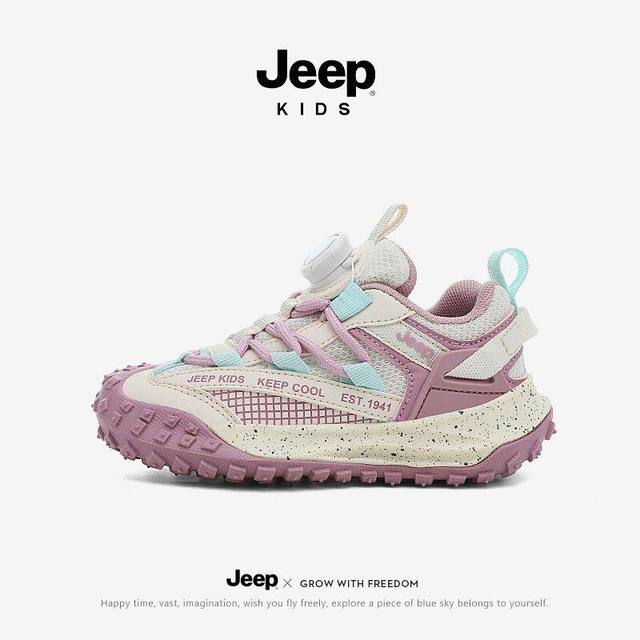 吉普 儿童鞋女童运动鞋春季网面透气防滑软底老爹鞋中大童女孩潮牌