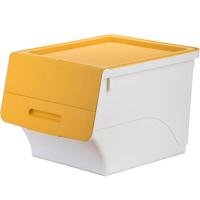  CHAHUA/茶花 超大容量 收纳箱  长45.5cm；宽38cm；高31cm 3只装【34L】黄 34L