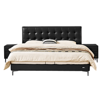 全友 头层牛皮 床+床垫  1.8米x2米