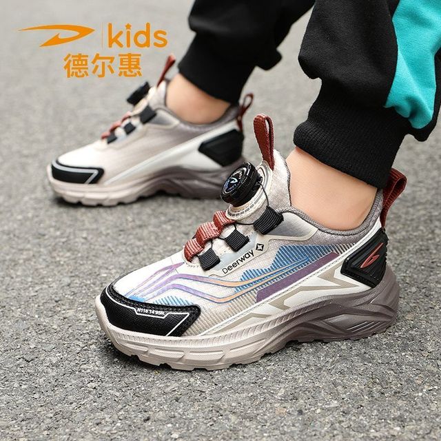 百亿补贴、今日必买：德尔惠 2026春季新款儿童休闲运动鞋透气网面超轻减震防滑跑步鞋男