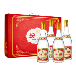 汾酒 黄盖玻汾 将军汾 55度 950mL×4瓶 礼盒装