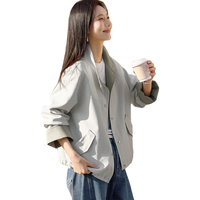  XWI 下摆抽绳可调节 女士工装风外套