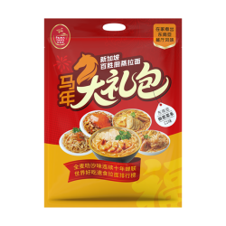 百胜厨 新加坡进口非油炸方便面礼盒装185g*5马年拉面年货大礼包