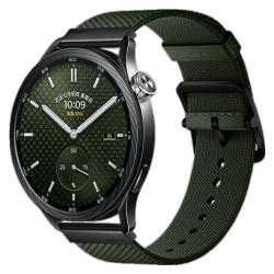 小米 Watch S5 智能手表 46mm 锻造碳 蚕丝编织表带松柏绿套装