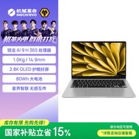 机械革命 星耀14 锐龙AI9版 14英寸 游戏本 银色（锐龙AI 9H 365、集成显卡、32GB、1TB、2880*1800、OLED、120Hz）