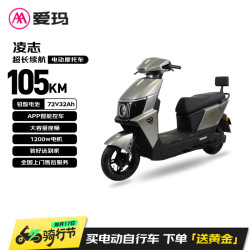 爱玛 电动摩托车凌志72v32AH长续航大功率双人电瓶车外卖骑手战斗机甲 极地灰