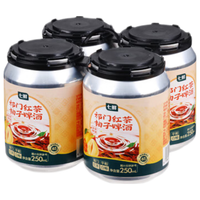 七鲜 祁门红茶柚子味啤酒250ml*4罐