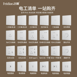 飞雕 耀轩系列 超薄哑光肤感钢化玻璃插座