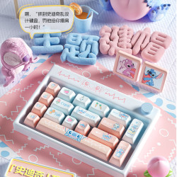 迪士尼 史迪仔三模RGB键盘 混光 蓝色 键鼠套装