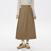 GIORDANO/佐丹奴 压褶搭片 女士A字半身长裙