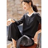  沫晗依美 拼接设计 女士休闲套装