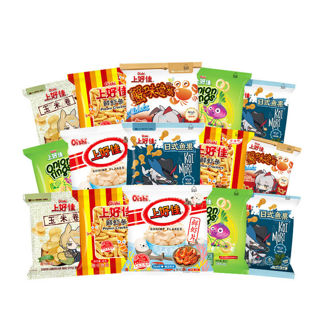 上好佳 薯片虾片5-7g混合装零食大礼包 共42包