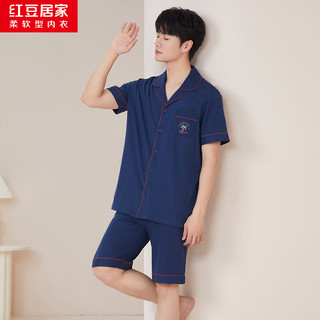  Hodohome/红豆居家 纯棉 睡衣套装 海军蓝 XL 175/96A