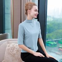 Sanpowa 春时尚打底衫女基础短袖内搭毛衣针织衫