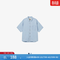 Levi's ®SilverTab™25年春夏男士休闲短袖工装牛仔衬衫外套 浅蓝色 M