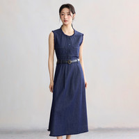  INMAN/茵曼 法式复古 女士连衣裙 腰带