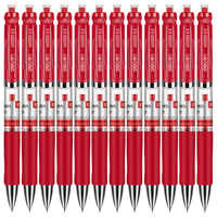 得力 速干 红色中性笔+按动式笔芯+直液式速干笔 2支+10支替芯