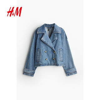  H&M 设计感廓形 女士短风衣 XS 155/80