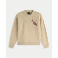 Abercrombie & Fitch 美式绒感套头毛衣针织衫上衣25秋冬男装120-5181 卡其色