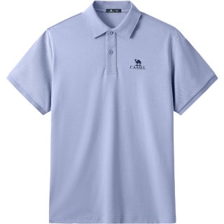  CAMEL/骆驼 吸湿速干透气 女士polo衫 【男女同款】粉蓝，M34BD03603 3XL