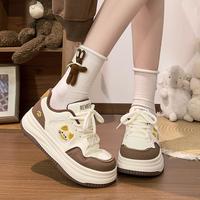 人本 女鞋春秋百搭厚底小白鞋小个子显高女休闲鞋子潮