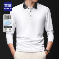 ROMON/罗蒙 经典商务休闲 男士POLO衫 M (170) 【80-100斤】 白色
