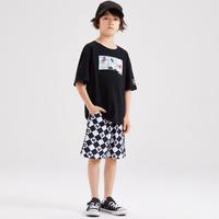 匡威 儿童裤子中大童/小童街头格子宽松男女童装毛圈短裤