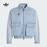 adidas 三叶草男子DENIM JACKET纯棉牛仔运动夹克早春外套 KX4824