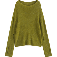  TOYOUTH/初语 慵懒珠片 女士针织衫 豆绿色 S
