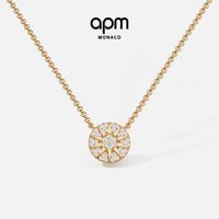 APM Monaco Soleil项链高级轻奢时尚金色首饰锁骨颈链