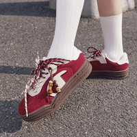 Champion 冠军男女儿童鞋26春季新款红色双鞋带亲子板鞋厚底德训鞋