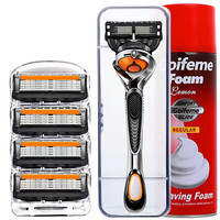 简尚恩 新款刮胡刀 1刀柄4刀片1刀盒1泡沫