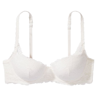  VICTORIA'S SECRET/维多利亚的秘密 性感蕾丝 女士文胸 34Y5椰果白-聚拢 75B (34B)