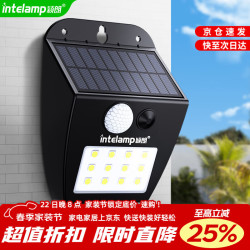 颖朗 太阳能灯感应壁灯户外家用庭院灯农村室外投光灯光控人体感应灯