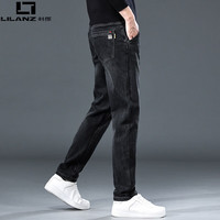 利郎 牛仔裤男士弹力修身直筒男裤2026春秋新款休闲百搭舒适长裤子男款 JW7620黑灰色 28