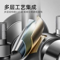 匠丁 专利挂墙式明装明管厨房水龙头冷热黄铜水槽菜盆洗衣池混水阀家用 朝上小弯-免打孔/打孔