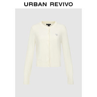 URBAN REVIVO 亮片装饰 女士针织开衫 米白 S