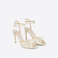 JIMMY CHOO 女士珍珠饰蕾丝露跟凉鞋 J000127894