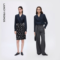 LANCY FROM25/朗姿 100桑蚕丝 女士长袖衬衫