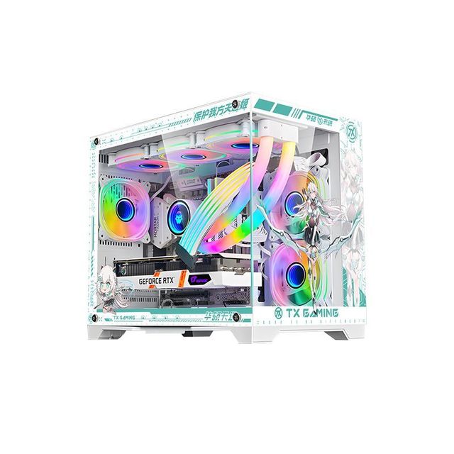 华硕 9600x准系统DIY台式电脑组装