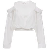 VERO MODA 莱赛尔露肩针织拼接 女士衬衫