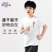 MARK FAIRWHALE/马克华菲 儿童速干T恤 M马华竖标K白色(速干短袖) 130