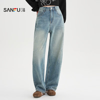 SANFU/三福 高腰宽松显瘦 女士牛仔裤