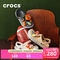 crocs 中性沙滩洞洞鞋 205089-066 黑色/白色 41