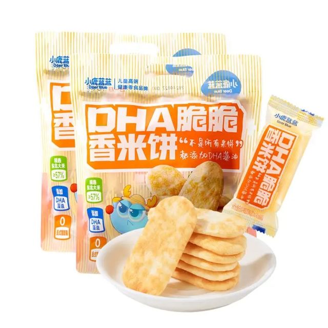 小鹿蓝蓝 DHA脆脆香米饼2袋/240g（共480g）