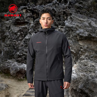 MAMMUT Macun 2.0男士连帽防风防泼水软壳夹克外套 限量 黑色 M